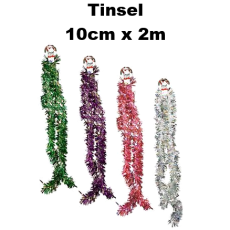 Christmas Garland Tinsel 10cm x 2m Assorted